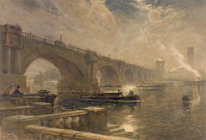 Waterloo Bridge (kynä ja akvarelli paperille)